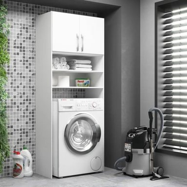 ARMARIO MULTIUSOS PARA LAVADORA REGA BLANCO 2 PUERTAS RYR MUEBLES
