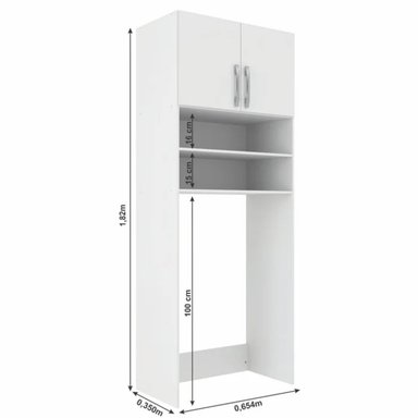 ARMARIO MULTIUSOS PARA LAVADORA REGA BLANCO 2 PUERTAS RYR MUEBLES - 4