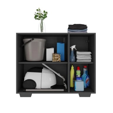 ARMARIO MULTIUSOS PARA LAVANDERÍA ATE NEGRO 3 PUERTAS RYR MUEBLES - 3