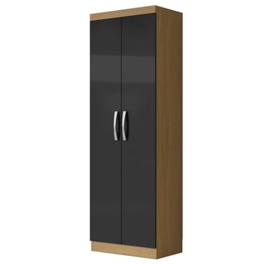 ARMARIO MULTIUSOS KEYSI MARRÓN CLARO CON NEGRO ALTO 170 CM RYR MUEBLES - 2