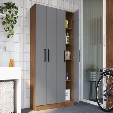 ARMARIO MULTIUSOS CAYU MARRÓN CON PLOMO 4 PUERTAS RYR MUEBLES