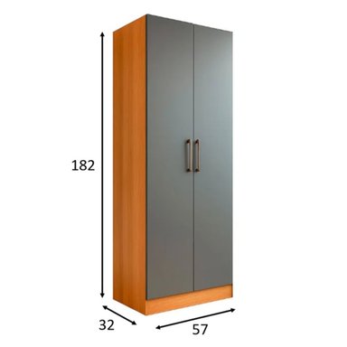 ARMARIO MULTIUSOS NATALIA MARRÓN CLARO CON NEGRO  2 PUERTAS RYR MUEBLES - 2