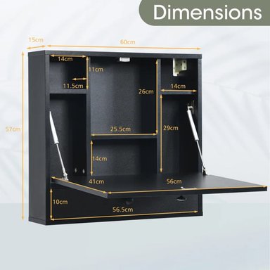ESCRITORIO FLOTANTE SPIEGEL NEGRO RYR MUEBLES - 3