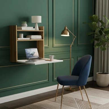 ESCRITORIO FLOTANTE ANARCHY MARRÓN Y BLANCO RYR MUEBLES