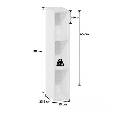 ESTANTE MODERNO KENGO BLANCO 3 ESPACIOS 15 CM RYR MUEBLES - 6