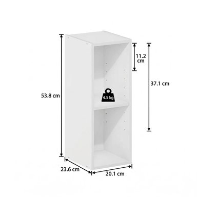 ESTANTE MODERNO KENGO BLANCO 2 ESPACIOS 20 CM RYR MUEBLES - 5