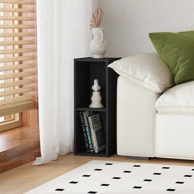 ESTANTE MODERNO KENGO NEGRO 2 ESPACIOS 20 CM RYR MUEBLES