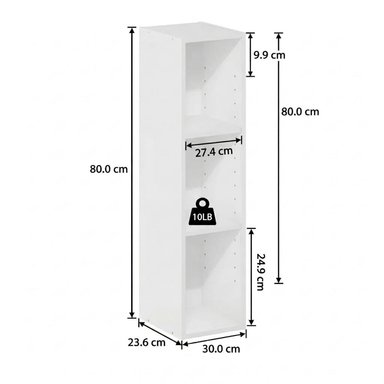 ESTANTE MODERNO KENGO BLANCO 3 ESPACIOS 25 CM RYR MUEBLES - 6