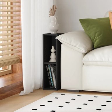 ESTANTE MODERNO KENGO NEGRO 2 ESPACIOS 15 CM RYR MUEBLES