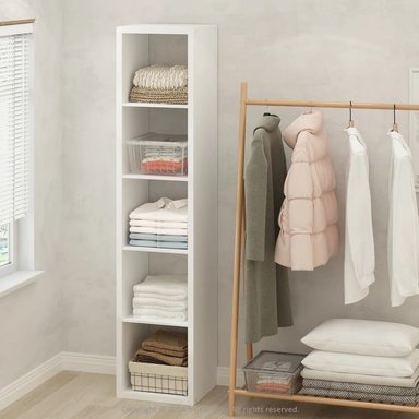 ESTANTE MODERNO 5 ESPACIOS 37 CM KENGO BLANCO RYR MUEBLES - 1