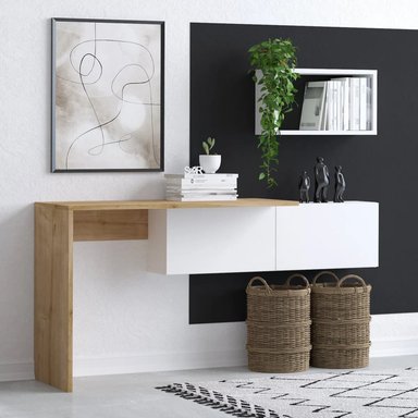 ESCRITORIO CON RECIBIDOR MODERNO ESTELA 2 PUERTAS RYR MUEBLES - 1