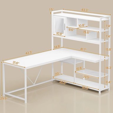 ESCRITORIO CON ESTANTE ORGANIZADOR ALICIA BLANCO RYR MUEBLES - 2