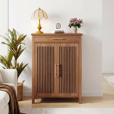 ZAPATERA MODERNA DOMENICO 2 PUERTAS 1 CAJÓN MARRÓN RYR MUEBLES - 4