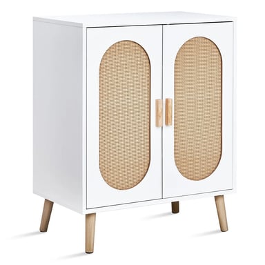 ZAPATERA NÓRDICA REBECA BLANCO 2 PUERTAS CON RATÁN RYR MUEBLES - 3
