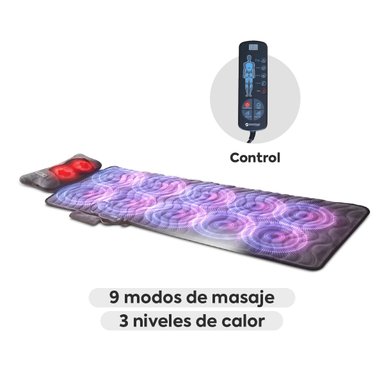 MASAJEADOR QUALITY PRODUCTS ESPALDA CUELLO COLCHONETA MASAJE TERAPIA CALOR COJÍN REMOVIBLE POWERMAT BY POWERFIT 501322