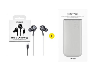 AUDIFONO AKG TIPO C Y POWER BANK SAMSUNG 20,000 MAH 45W - 1