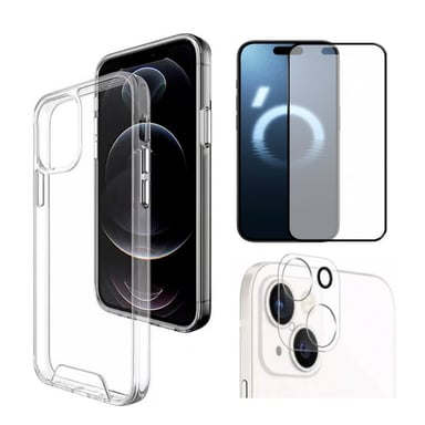 KIT- CASE SPACE + VIDRIO TEMPLADO MATE 9H + P/CÁMARA PARA IPHONE 14 - 1