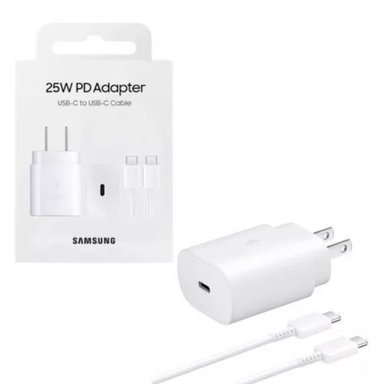 CARAGADOR SAMSUNG 25W EP-TA800 + CABLE C A C PARA GALAXY A55/A56 BLANCO - 1