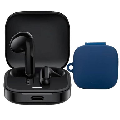 AUDIFONOS REDMI BUDS 6 ACTIVE NEGRO + CASE PROTECTOR AZUL - 1