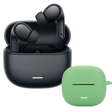 AUDIFONOS REDMI BUDS 8 LITE NEGRO + CASE PROTECTOR VERDE - 1