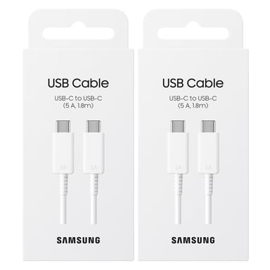 PACK 2 CABLES SAMSUNG TIPO C A C 5A 180CM BLANCO - 1