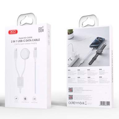 CARGADOR INALÁMBRICO XO CX030 PARA APPLE WATCH CON CABLE USB-C A C - NEGRO - 1