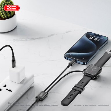 CARGADOR INALÁMBRICO XO CX030 PARA APPLE WATCH CON CABLE USB-C A C - NEGRO - 4