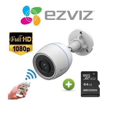 CÁMARA EZVIZ WIFI H3C EXTERIOR CON AUDIO + 64 GB - 1