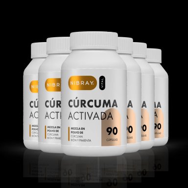 SUPLEMENTO NIBRAY CÁPSULAS BLANDAS CURCUMA CON PIMIENTA NEGRA Y KION PACK 2 FRASCOS