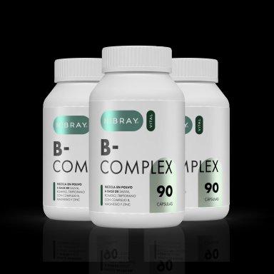 SUPLEMENTO COMPLEJO B CON TRIPTOFANO MAGNESIO Y ZINC NIBRAY 90 CÁPSULAS PACK 3X2