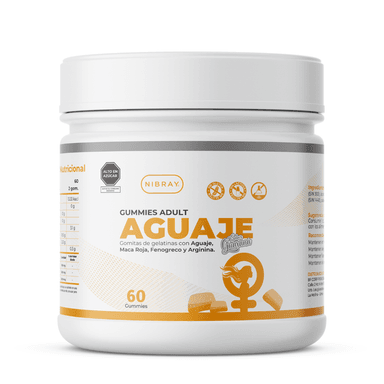 SUPLEMENTO AGUAJE MACA ROJA FENOGRECO Y ARGININA GUMMIES ADULT NIBRAY UNIDAD 60 GOMITAS