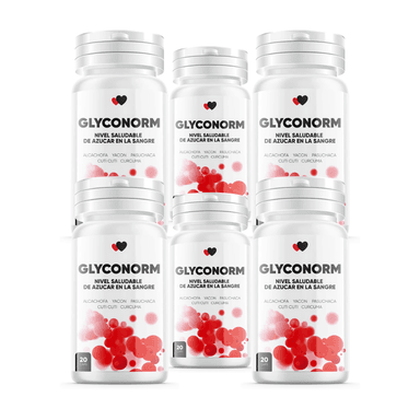 SUPLEMENTO CÁPSULAS BLANDAS GLYCONORM CONTROL DE AZÚCAR PACK 6 FRASCOS NATURAL