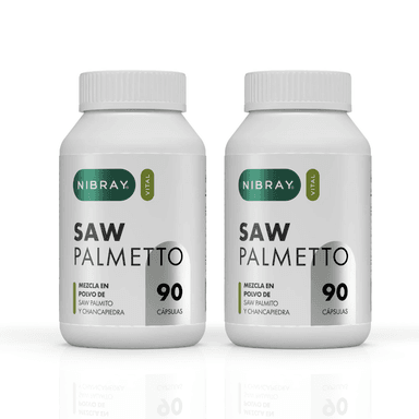 SUPLEMENTO NIBRAY CÁPSULAS BLANDAS SAW PALMETTO CON CHANCAPIEDRA 90 UNIDADES PACK 2 FRASCOS