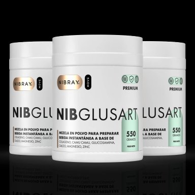 COLAGENO HIDROLIZADO NIBRAY POLVO CON GLUCOSAMINA 550 G PACK 3X2 NIBGLUSART PREMIUM