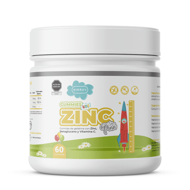 ZINC NIBRAY KIDS BETAGLUCANO VITAMINA C PARA NIÑOS 60 GOMITAS
