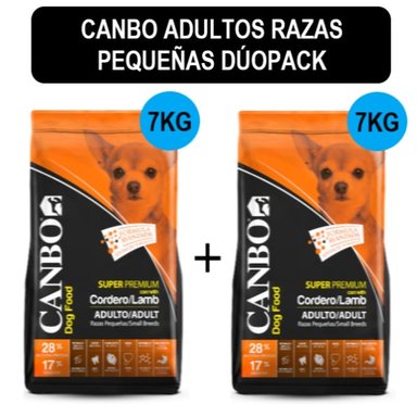 COMIDA PERROS ADULTOS CANBO RAZA PEQUEÑA SABOR CORDERO SUPER PREMIUM DÚOPACK 7 KG