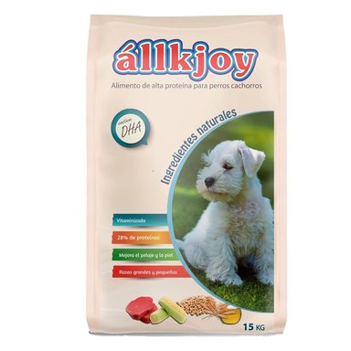 COMIDA PERROS CACHORROS ALLKJOY SABOR CORDERO 15 KG