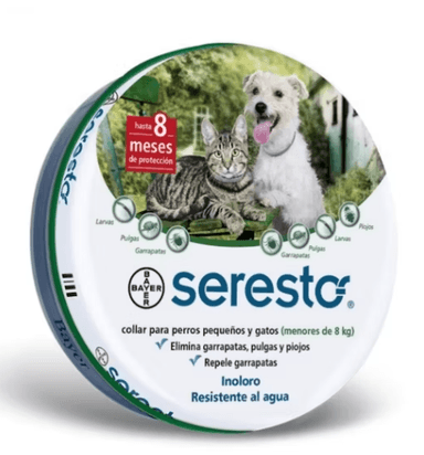 COLLAR ANTIPULGAS PERRO Y GATO SERESTO COLLAR HASTA 8 KG 1 RAZA PEQUEÑA
