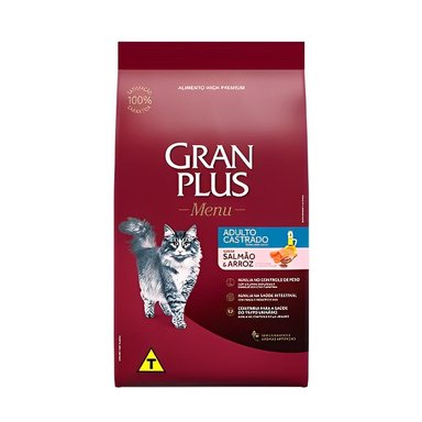 GRAN PLUS GATOS CASTRADOS ADULTOS SALMON Y ARROZ 3 KG
