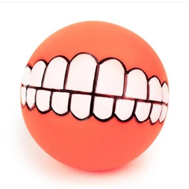 JUGUETE PELOTA NARANJA DISEÑO DE DIENTES