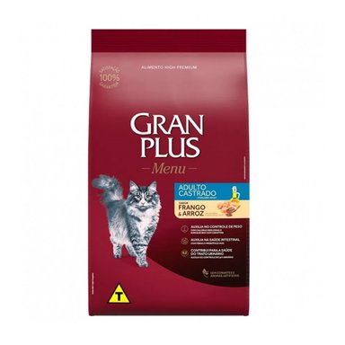GRAN PLUS GATOS CASTRADOS ADULTOS POLLO Y ARROZ 3 KG