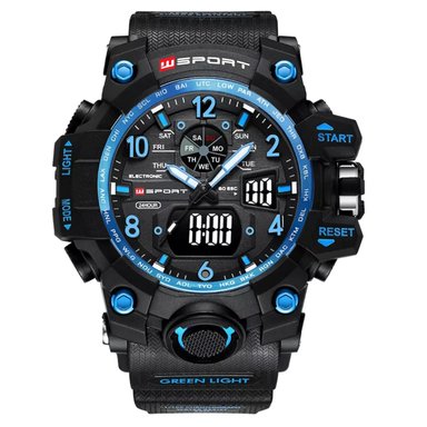 RELOJ SPORT HOMBRE DIGITAL WS-22-BB NEGRO AZUL