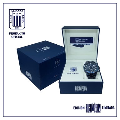 RELOJ ALIANZA LIMA HOMBRE ANÁLOGO BICAMPEON-45 OFICIAL - 2