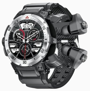 SMARTWATCH DELUXE TEC HOMBRE DIGITAL GT100 PLATEADO CON AUDÍFONOS INTEGRADOS