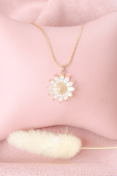 COLLAR GIRASOL BAÑO DE ORO MUJER - 1