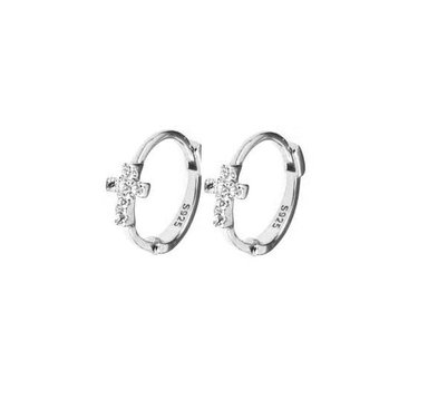 ARETE MINI ARGOLLA CRUZ PLATA