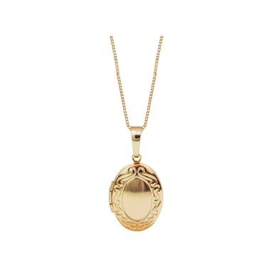 COLLAR CLEO JOYAS & ACCESORIOS RELICARIO OVALADO LABRADO ENCHAPADO ORO 18K - 1