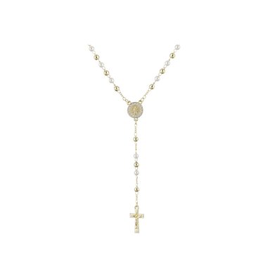 ROSARIO CLEO JOYAS & ACCESORIOS DORADO PERLAS CON BAÑO ORO