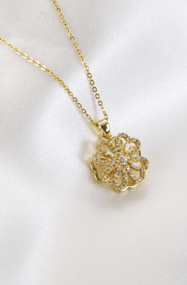 COLLAR CLEO JOYAS & ACCESORIOS TREBOL GIRATORIO ACERO DORADO