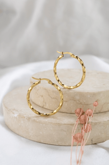 ARGOLLA CLEO JOYAS & ACCESORIOS TRENZADA DORADO ACER0 27MM